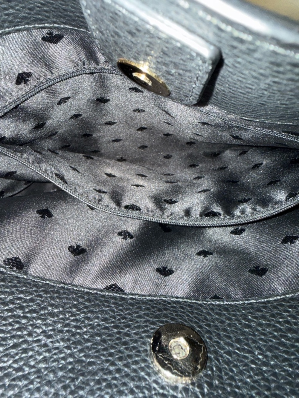 kate spade Black Pebbled Leather Shoulder Bag Leila 3 compartment bag - Picture 8 of 9